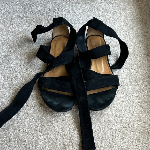 ba&sh Black Suede Ankle-Wrap Sandals EU 39 - Picture 3 of 7